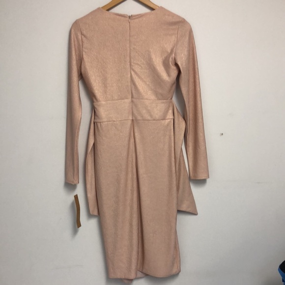 Rachel Roy Pink Longsleeve Rib Knit Foil Dress - Picture 8 of 8